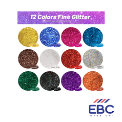 Glitter Powder Set of 12 Multicolours 10gm each